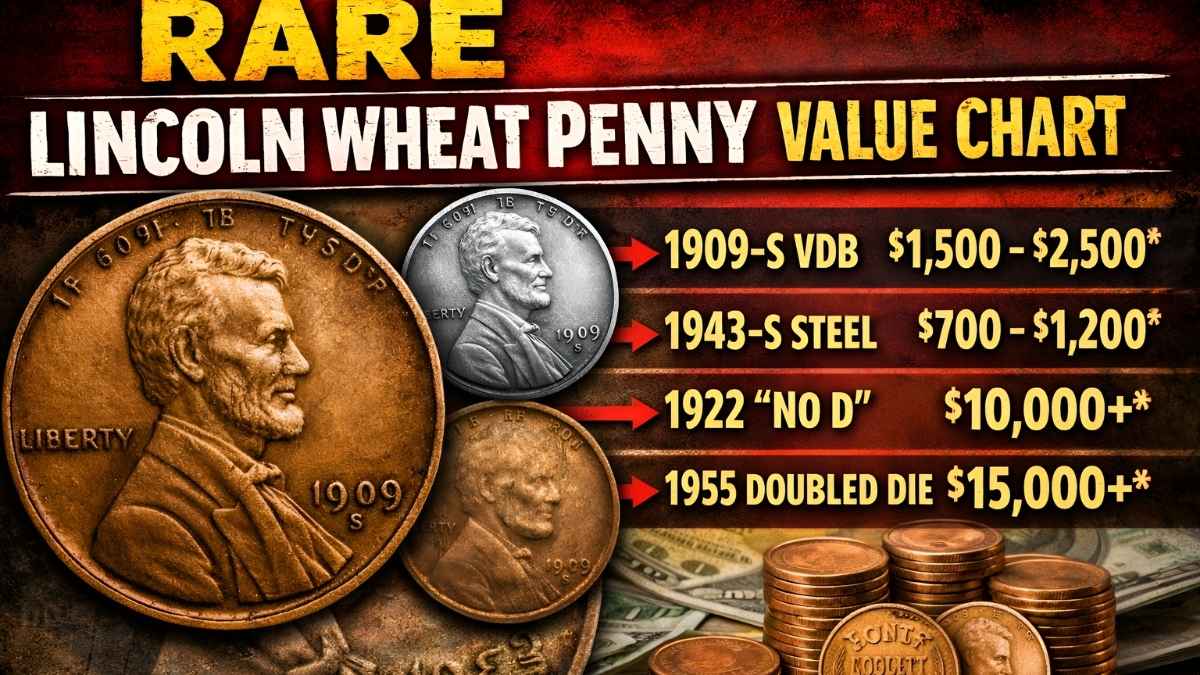 Rare Lincoln Wheat Penny Value Chart: Coin Estimated at 12.8 Million Still Found in Circulation